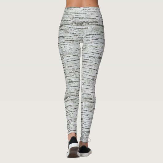 Leggings Texture du bois de bouleau (Dos)