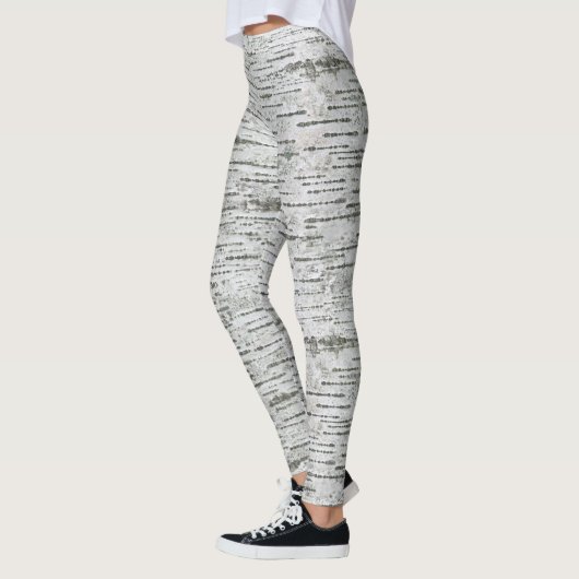 Leggings Texture du bois de bouleau (Gauche)