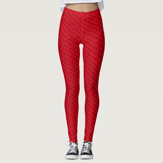 Leggings Texture dynamique de tissu rouge (Devant)