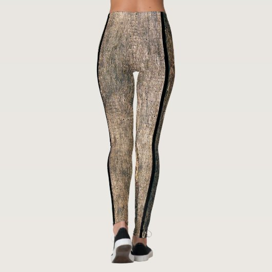 Leggings Texture en bois (Dos)