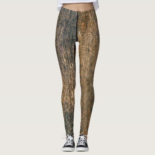 Leggings Texture en bois (Devant)
