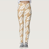 Leggings Texture en bois rustique avec Motif en feuillage b (Devant)