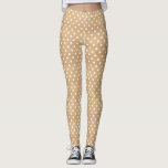 Leggings Texture en bois rustique avec Motif Pois blanc<br><div class="desc">Élégantes,  rustiques,  leggings d'inspiration boho avec motif pois blanc avec arrière - plan de texture bois. D'autres motifs avec le même arrière - plan en bois sont disponibles.</div>