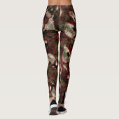 Leggings Texture en brun à mousse vert et blanc (Dos)