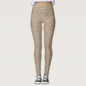 Leggings Texture en cuir beige, arrière - plan sans soudure (Devant)