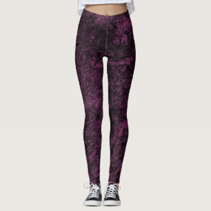Leggings Texture en cuir bordeaux