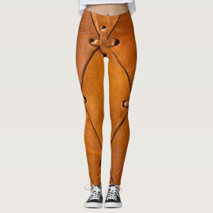 Leggings Texture en cuir, détails de selvage naturel.