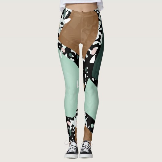 Leggings Texture en granit de marbre (Devant)