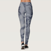 Leggings Texture en marbre bleu foncé et gris (Dos)