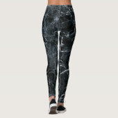 Leggings Texture en marbre noir (Dos)
