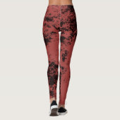 Leggings Texture en marbre rouge en terre cuite (Dos)