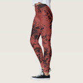 Leggings Texture en marbre rouge en terre cuite (Gauche)