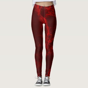 Leggings Texture en marbre rouge foncé