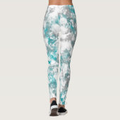 Leggings texture gris turquoise et marbre blanc (Dos)