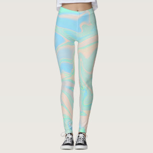 Leggings Texture iridescente olographe de faux liquide