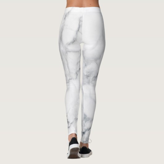 Leggings texture Marbre blanc (Dos)