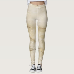 Leggings Texture Marbre Doré Féminin Tendance