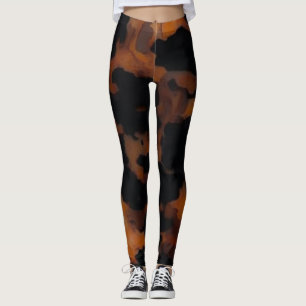 Leggings Texture marron et noir abstrait motif écaille de t