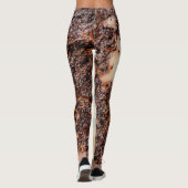 Leggings Texture métallique rouille brun cool Nom personnal (Dos)