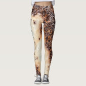 Leggings Texture métallique rouille brun cool Nom personnal (Devant)