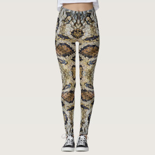Leggings Texture Motif de la peau de serpent