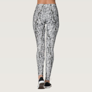 Leggings texture motif tricotée