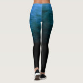 Leggings Texture Ombré Noir en Détresse - Bleu (Dos)