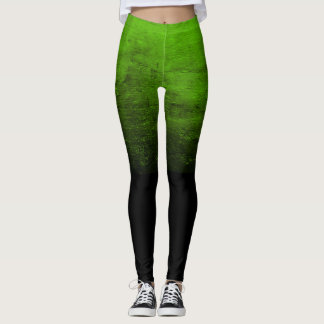 Leggings Texture Ombré Noir en détresse - Vert