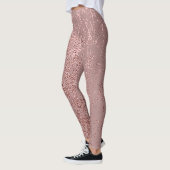 Leggings Texture or métallique, quartz rose. (Gauche)