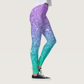 Leggings Texture parties scintillant violet et verte ombre (Droite)