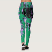 Leggings Texture pourpre noire verte (Dos)