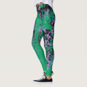 Leggings Texture pourpre noire verte (Gauche)