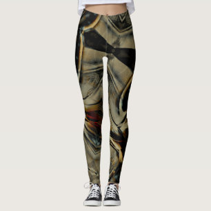 Leggings texture satinée foncée écaillée grondé tissu numér