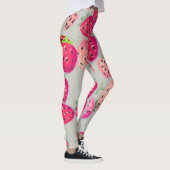 Leggings Texture tirée à la main de fraise mûre (Droite)