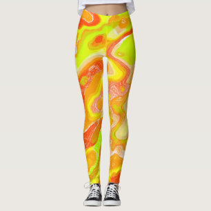 Leggings Texture topographique abstraite en marbre de lave