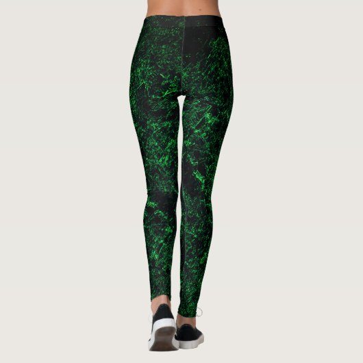 Leggings Texture vert foncé, éponge détruite ou corrodée (Dos)