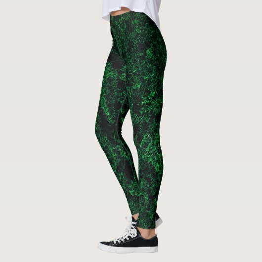 Leggings Texture vert foncé, éponge détruite ou corrodée (Gauche)