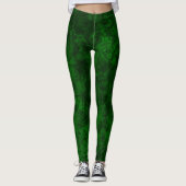 Leggings texture vert foncé texturé en marbre de daim grani (Devant)