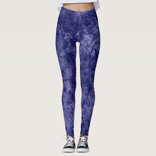 Leggings texture violet foncé texturé en marbre de daim g (Devant)