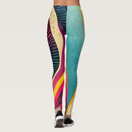Leggings Textures courbes aux couleurs vives (Dos)