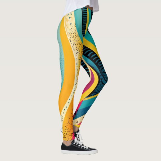 Leggings Textures courbes aux couleurs vives (Droite)