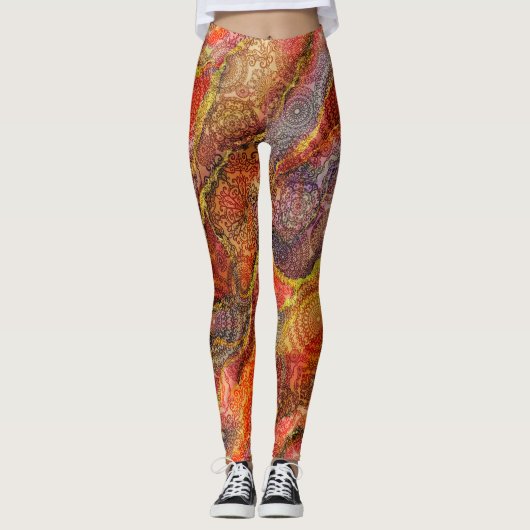 Leggings Textures de marbre et de design (Devant)
