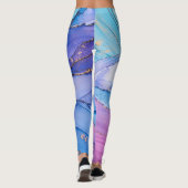 Leggings Textures fluides, art abstrait de luxe. (Dos)