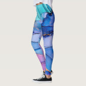 Leggings Textures fluides, art abstrait de luxe. (Gauche)