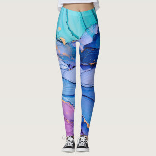 Leggings Textures fluides, art abstrait de luxe.