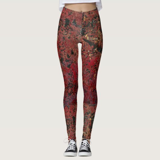 Leggings texturés Merlot Gold Luxe (Devant)