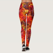 Leggings Textures rouges Abréviation florale rouge (Dos)