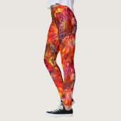 Leggings Textures rouges Abréviation florale rouge (Gauche)