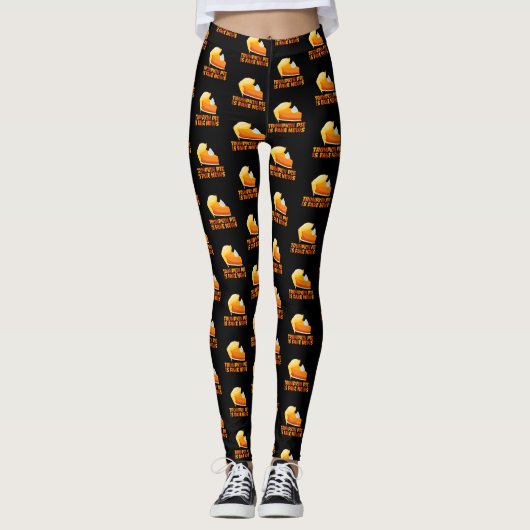Leggings Thanksgiving drôle de tarte de citrouille de (Devant)