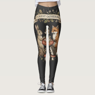 Leggings Thé de la réunion forestière Fête en bois Animaux 